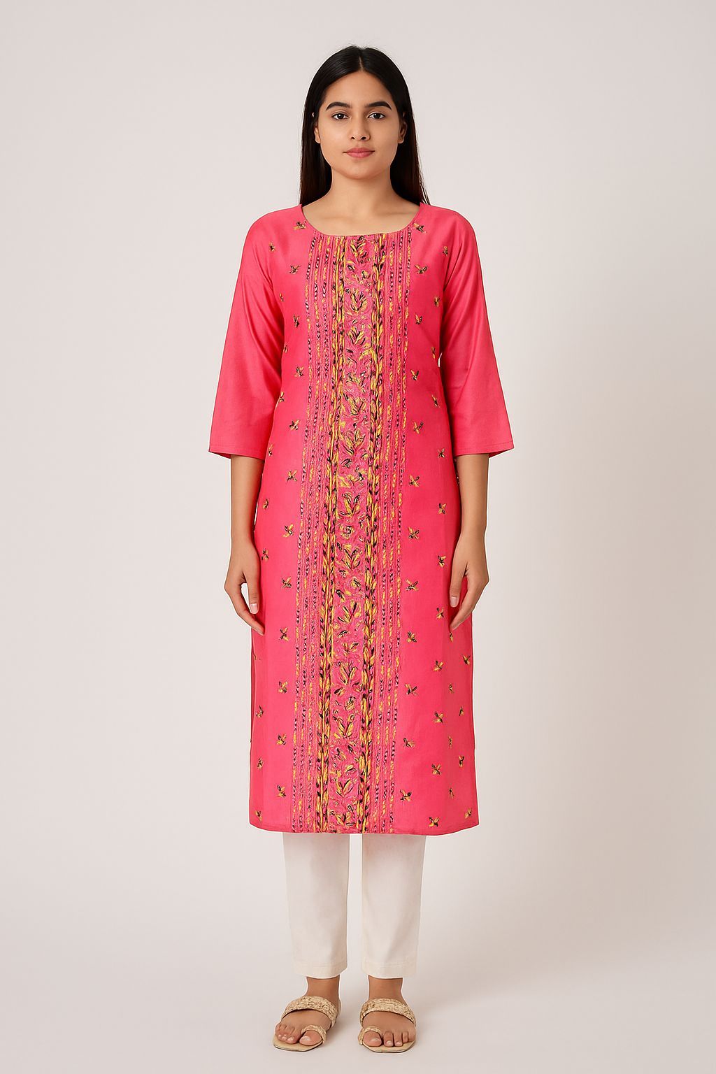 Shree Shanti Selection - Pink Embellished Kurti